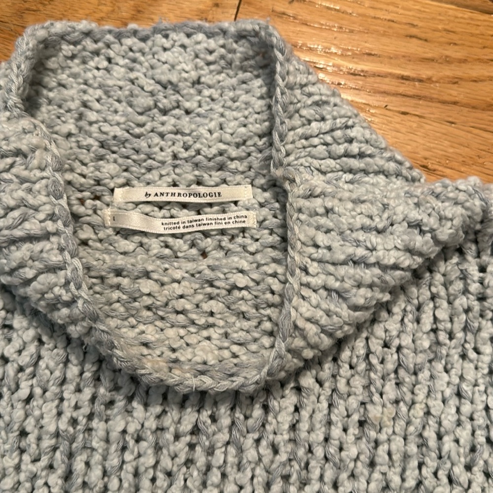 Cropped, Mock Neck Anthropologie Sweater.